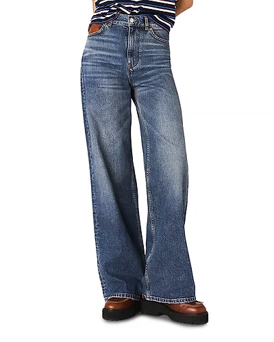 Maje High Rise Wide Leg Jeans