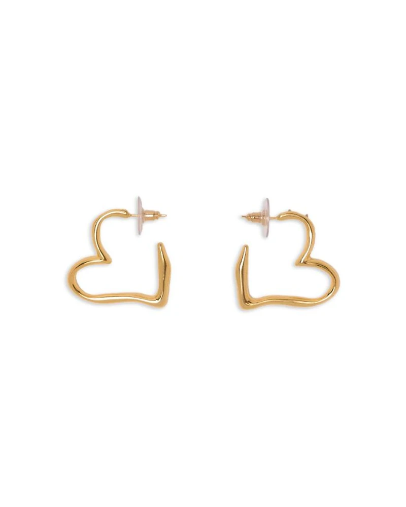 Gold Plated Heart Hoop Earrings