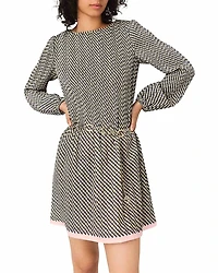 Maje Patterned Pleated Dress