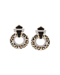 David Webb Diamond Leopard Spot Doorknocker Earrings