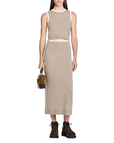 Sandro Two Tone Midi Dress