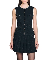 Sandro Decorative Tweed Waistcoat