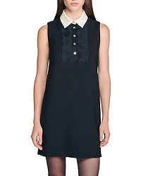 Sandro Short Dress with Contrast Collar