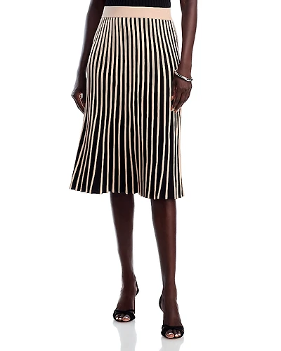 T Tahari Pull On Midi Bi Color Skirt