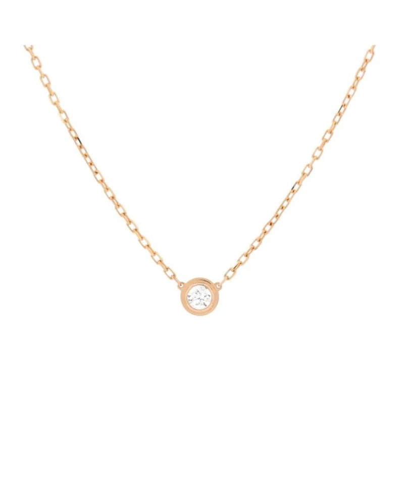 Large Cartier D'Amour Pendant Necklace 18K Rose Gold with Diamond