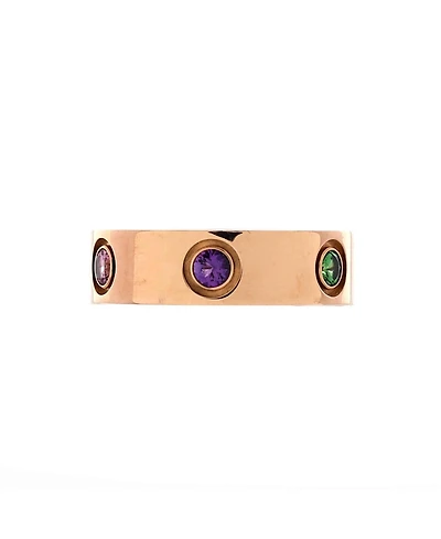 Pre-Owned Cartier Love 6 Stone Band Ring 18K Rose Gold with Sapphires