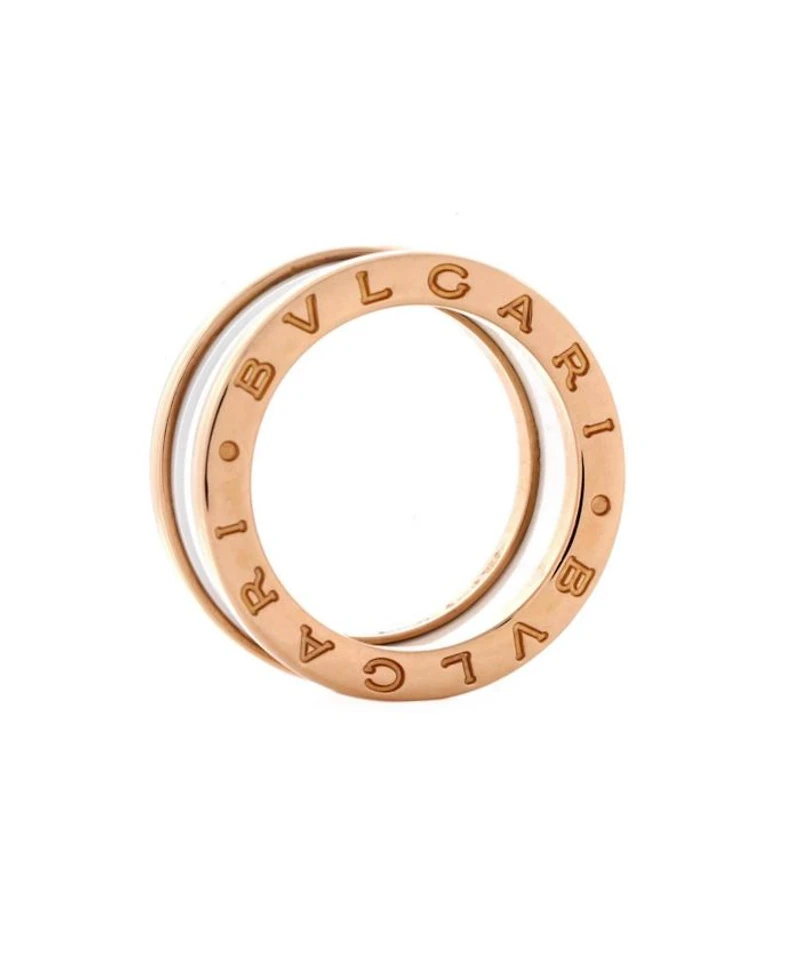 B.Zero1 Two Band Ring 18K Rose Gold and Ceramic