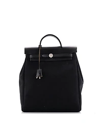 Pre-Owned HERMES Herbag A Dos Zip Backpack Toile and Leather