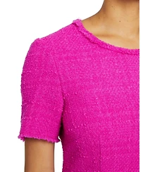 Manta Short Sleeve A-Line Sheath Dress Luxury Tweed