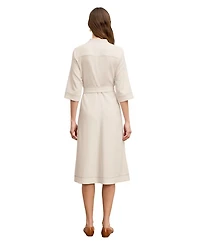 Lauleh Women's Everyday Crepe with Topstitch Dress