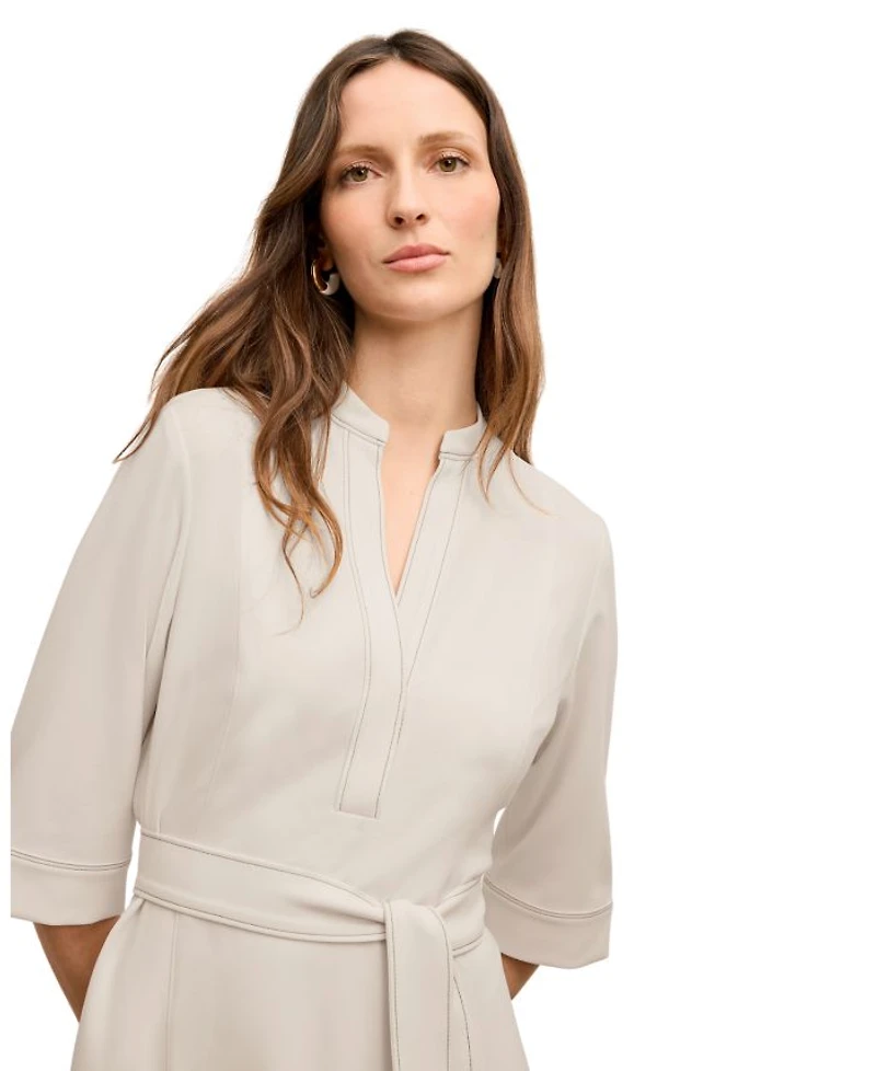 Lauleh Women's Everyday Crepe with Topstitch Dress