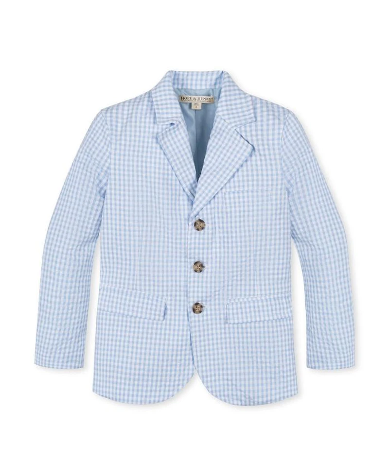 Unisex Hope & Henry Boys' Organic Classic Seersucker Suit Jacket