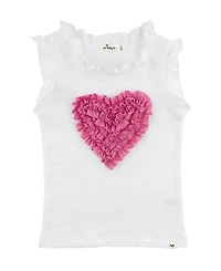 oh baby! Girls' Rebekah Ruffle Heart Sparkle Tank - Baby