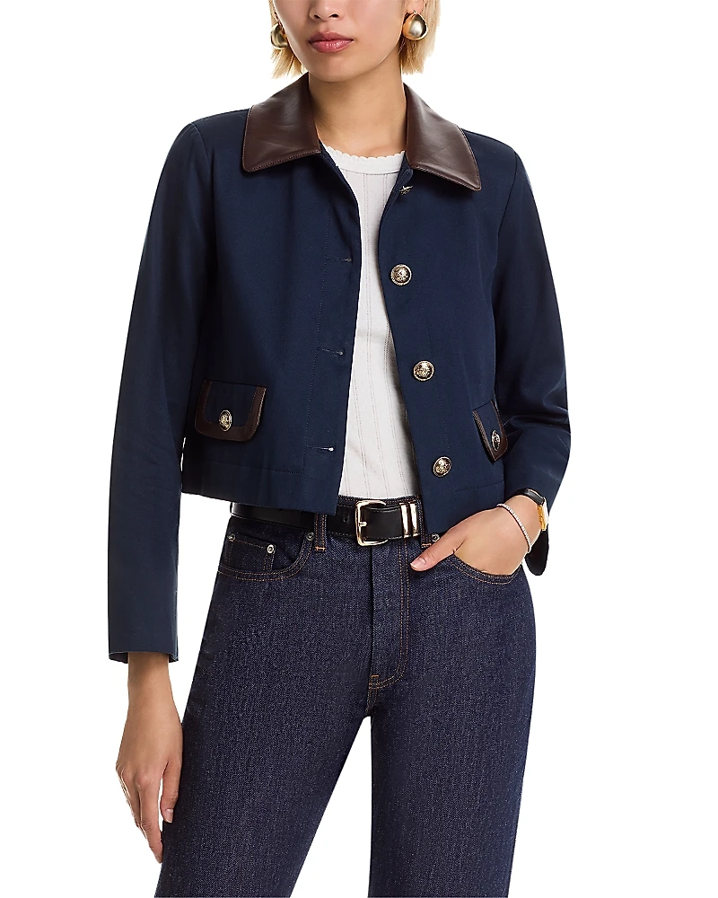 French Connection Contrast Trim Boxy Jacket