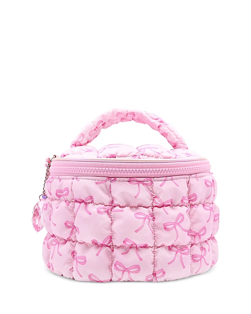 Omg Accessories Bow Scrunch Round Train Case
