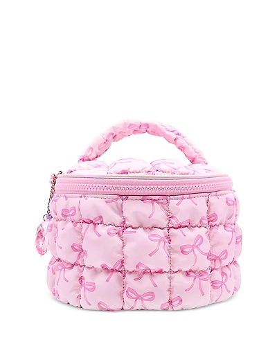 Omg Accessories Bow Scrunch Round Train Case