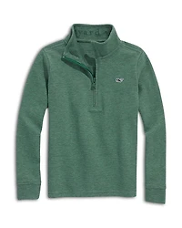 Vineyard Vines Boys' Saltwater Stripe Quarter Zip Mock Neck Sweatshirt - Little Kid, Big Kid