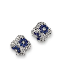 Bloomingdale's Fine Collection Sapphire & Diamond Clover Earrings