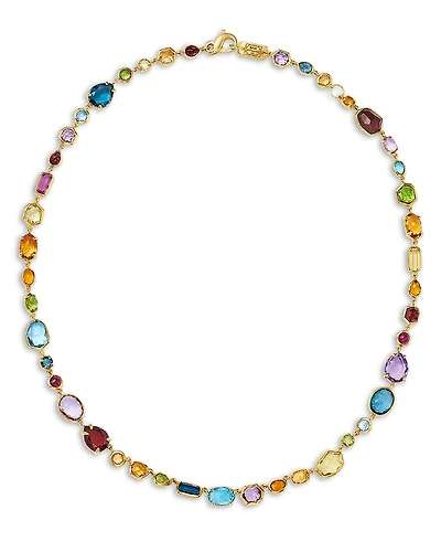 Ippolita 18K Yellow Gold Rock Candy Multi Stone Mixed Cut All Around Collar Necklace, 17.75 - Exclusive