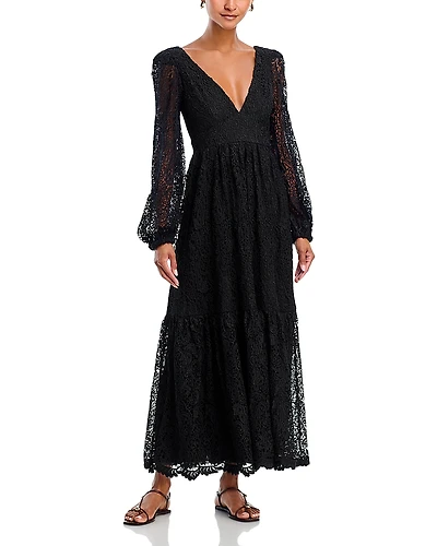 Aqua Lace Maxi Dress - Exclusive