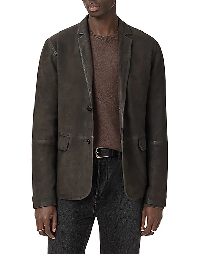 Allsaints Monet Waxed Suede Regular Fit Blazer