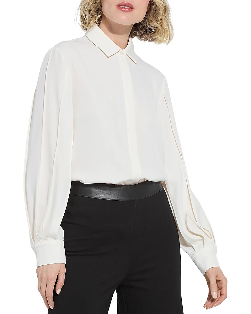 Lysse Ivette Pleated Balloon Sleeved Blouse