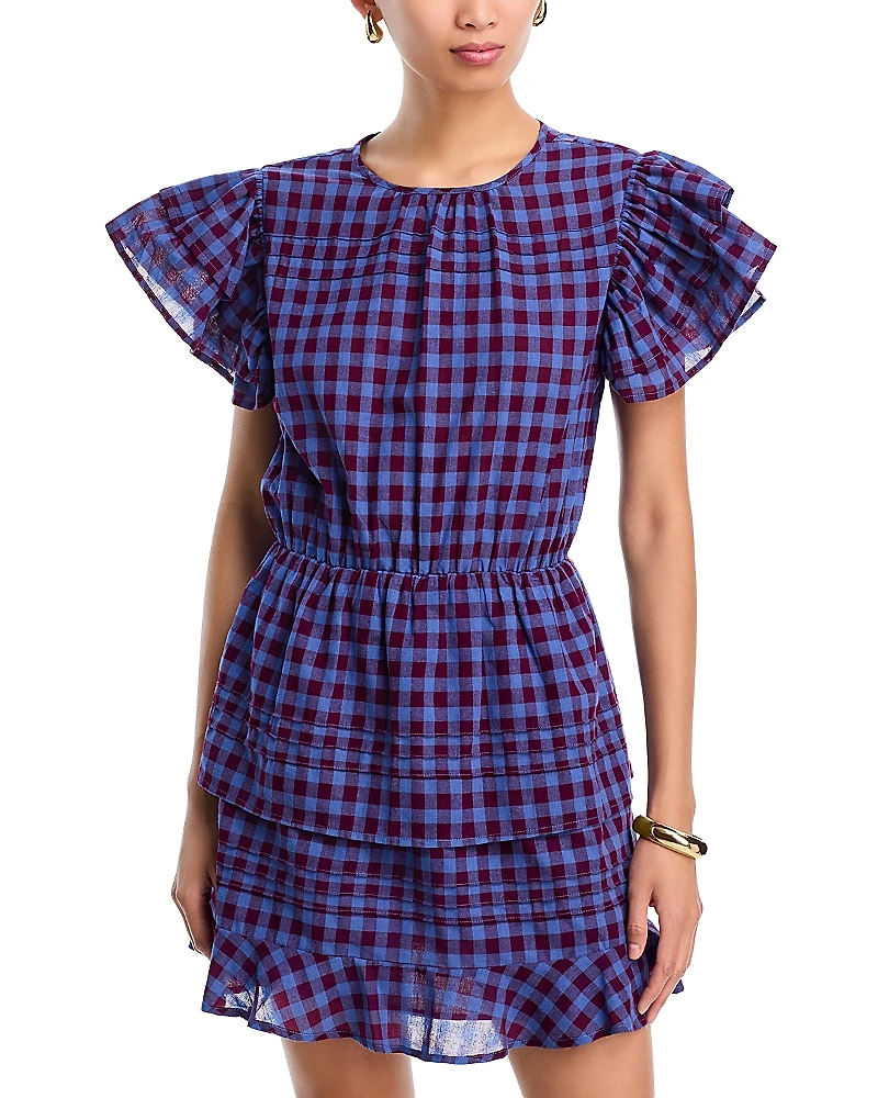 Aqua Plaid Mini Dress - Exclusive