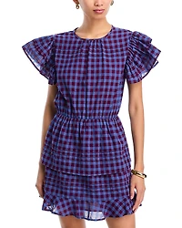 Aqua Plaid Mini Dress - Exclusive