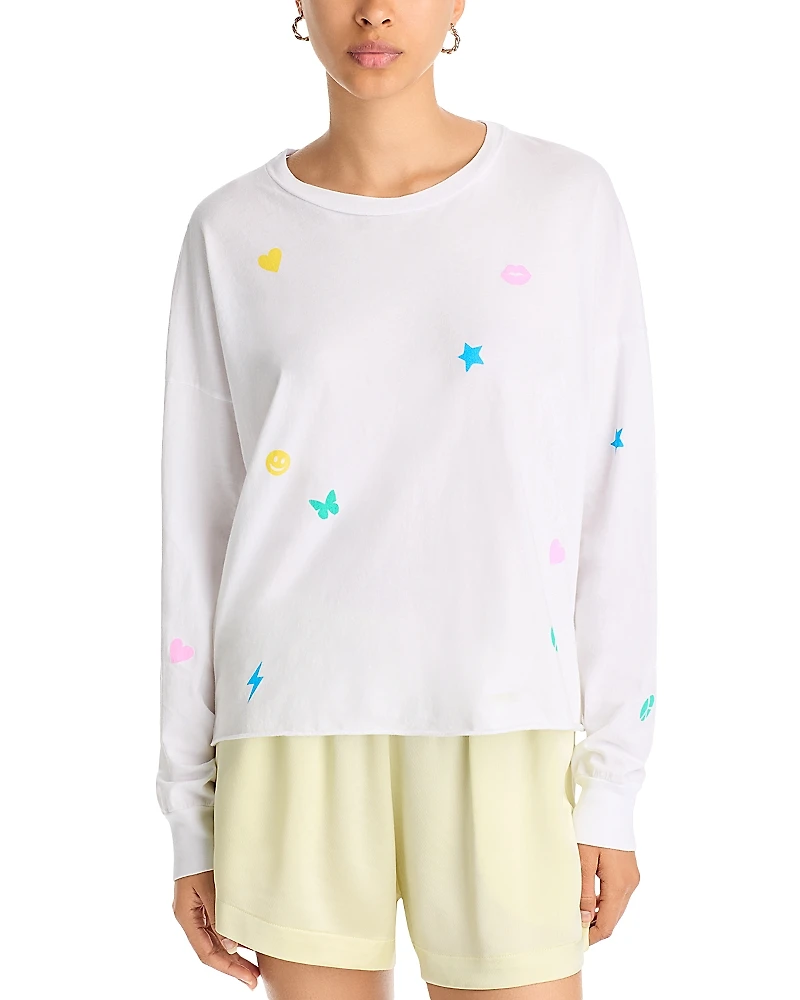 Aqua Emma Drop Shoulder Crop Tee - Exclusive