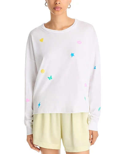 Aqua Emma Drop Shoulder Crop Tee - Exclusive