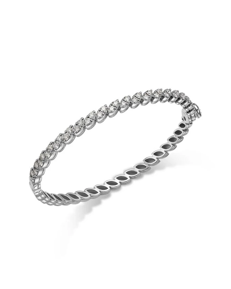 18K White Gold Diamond Marquesa Bangle Bracelet