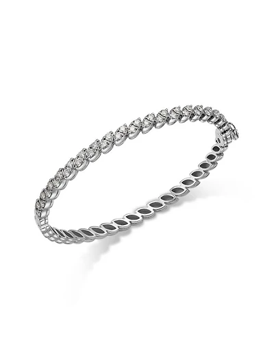 18K White Gold Diamond Marquesa Bangle Bracelet