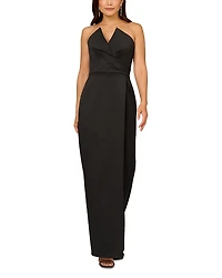 Aidan Mattox Strapless Satin Column Dress