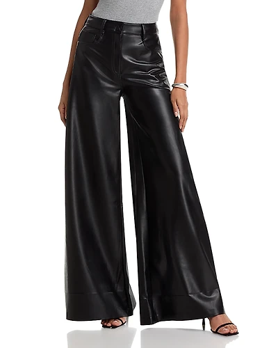 Norma Kamali Elephant Faux Leather Pants