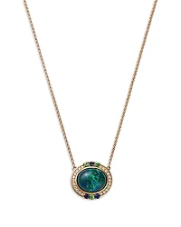Bloomingdale's Fine Collection Azurite, Blue Sapphire, Tsavorite & Diamond Pendant Necklace, 16-18