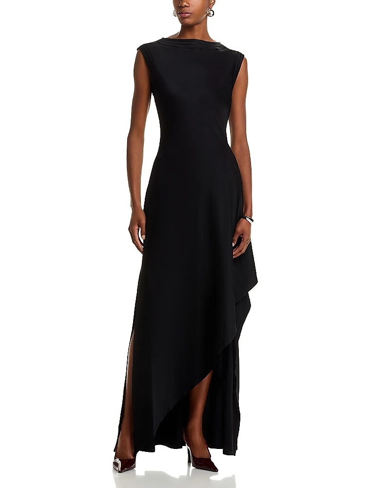 Jason Wu Collection Crepe Back Satin Asymmetrical Gown