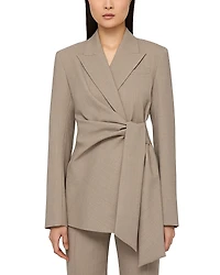 Lafayette 148 New York Peak Lapel Side Tie Jacket
