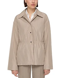 Lafayette 148 New York Gathered Waist Snap Jacket