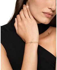 Petite Pavé Initial Chain Bracelet 18K Yellow Gold with Diamond