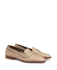 Santoni Women's Tumbled Leather Penny Loafer