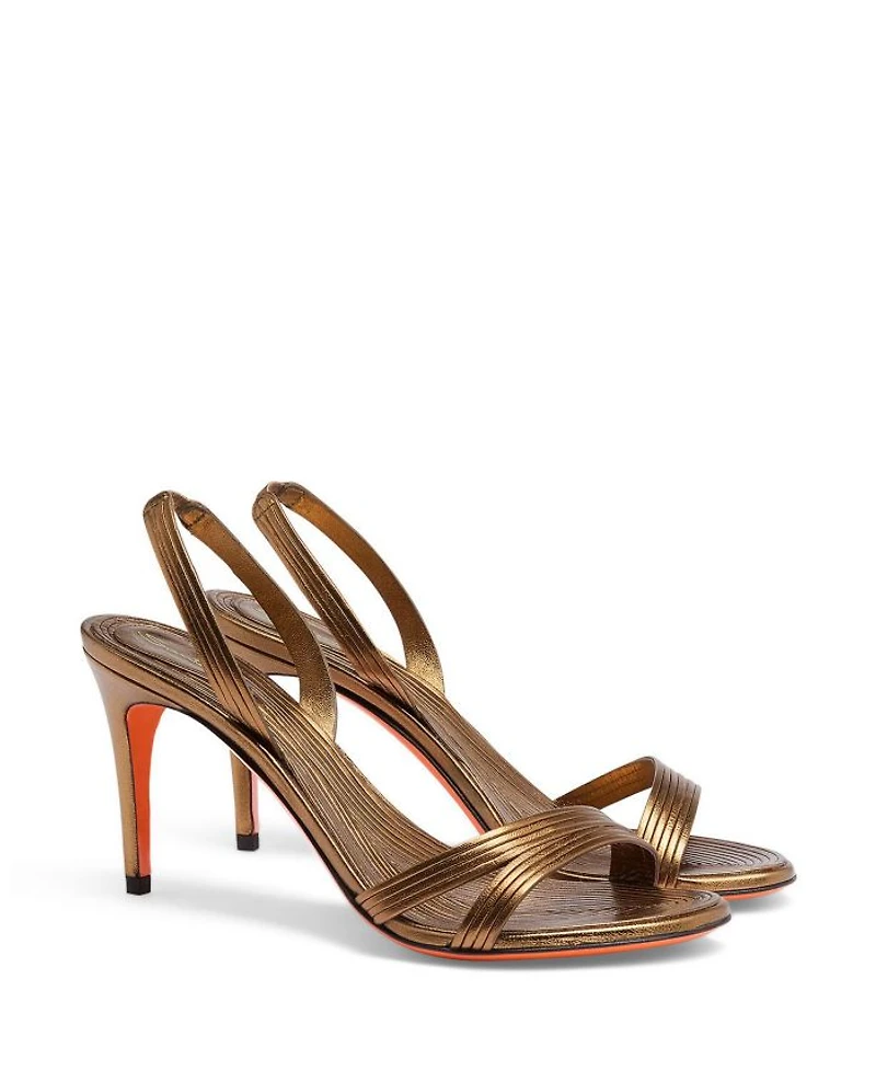 Women's Leather Mid-heel Sandal