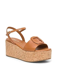 Santoni Women's Leather Wedge Sandals