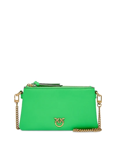 Pinko Leather Double Mini Vitello Shoulder Bag