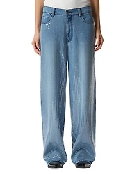 Pinko Lauryn Loose Clear Sequin Jeans