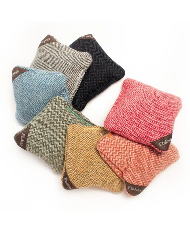 Herringbone Wool Aviator Cornhole Bags Above