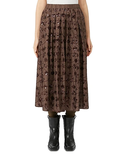 Weekend Max Mara Tempra Embellished Midi Skirt