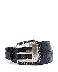 L'Agence Brisa Laced Croc Embossed Belt