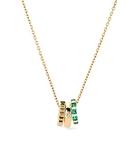 Solid Emerald Zeno Charm Necklace