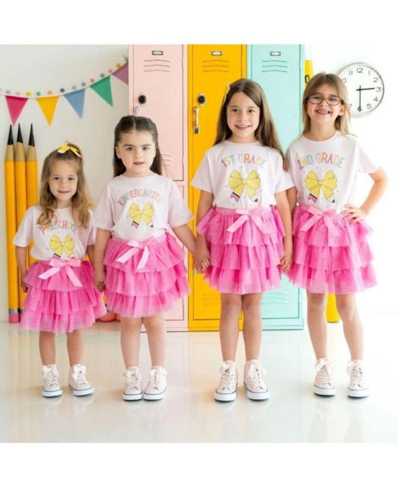 Girls' Preschool Pencil Bow Short Sleeve T-Shirt - Little Kid, Big Kid