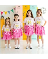 Girls' Preschool Pencil Bow Short Sleeve T-Shirt - Little Kid, Big Kid